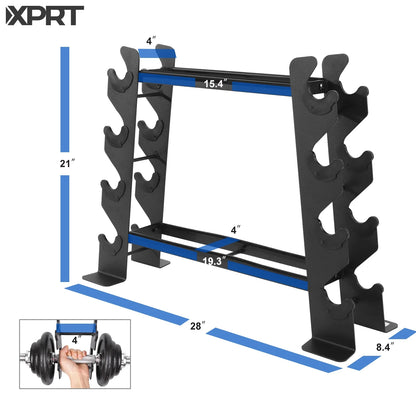 Heavy-Duty Dumbbell Rack – Dumbbell Storage Rack, Holds up to 400 Lbs. – 2 Tiers Rack, Ideal for 5-30 Lbs. Dumbbells – Compact Design, Ideal Home Gym Equipment